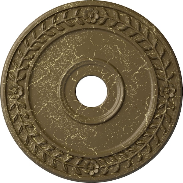 Ekena Millwork Wreath Ceiling Medallion (Canopies up to 6"), 21 1/8"OD x 3 5/8"ID x 7/8"P, Mississippi Mud Crackle CM21WRMMC - main